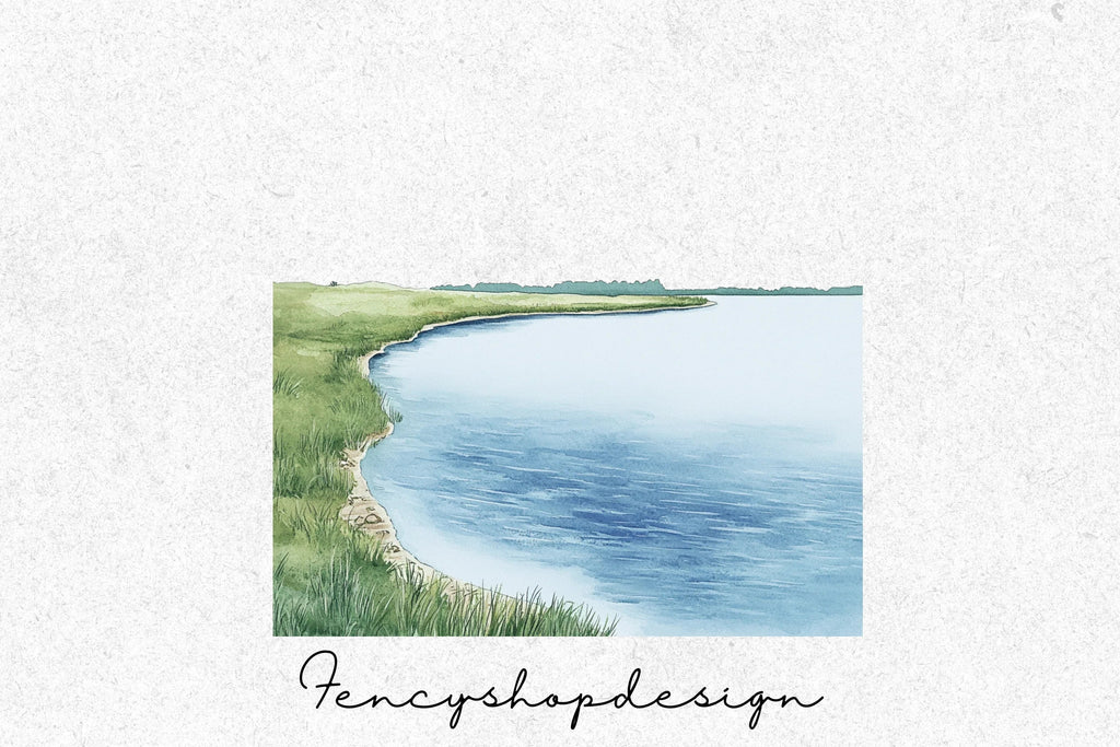Serene Lake Landscape Clipart Bundle