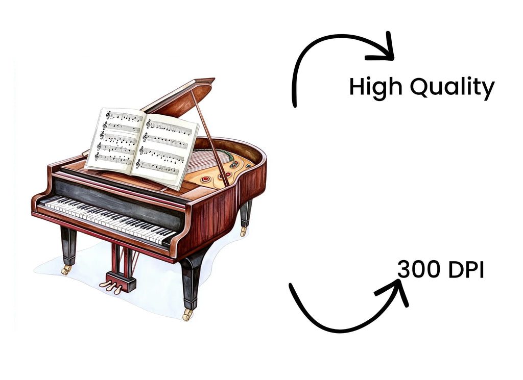 Elegant Grand Piano Clipart Bundle