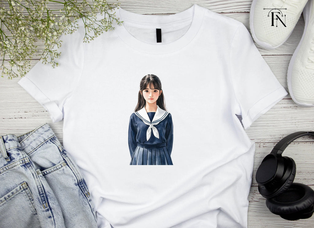 Japanese School Girl Uniform Clipart Bundle