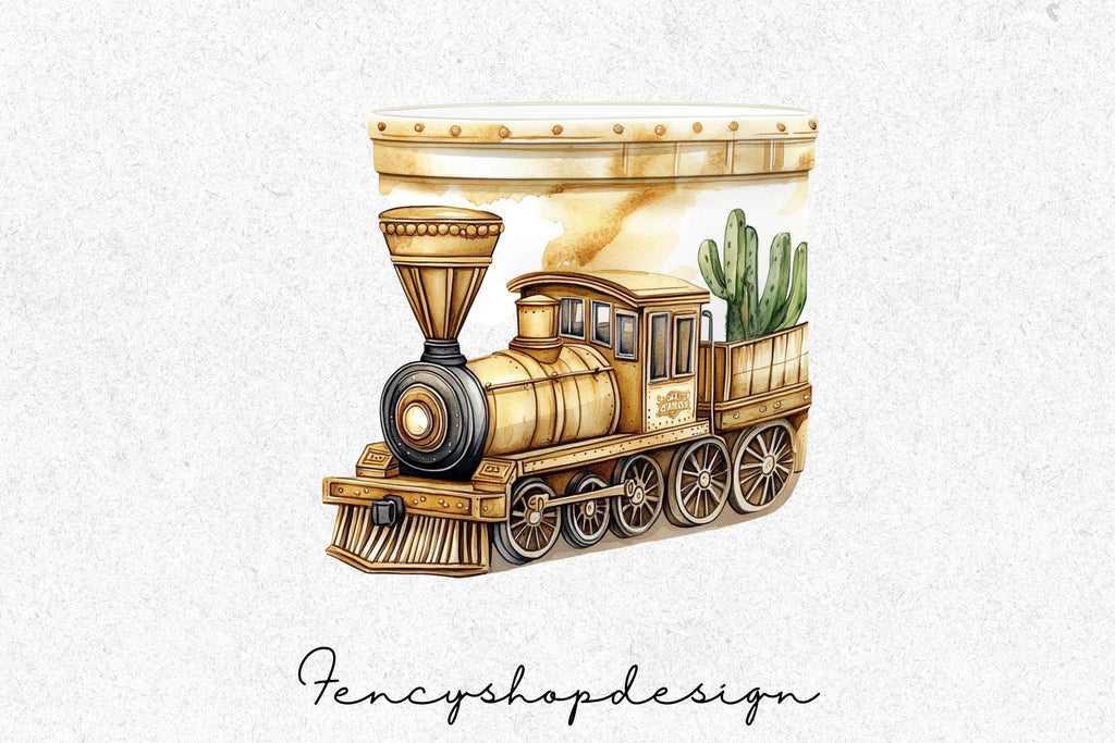 Vintage Train Clipart Bundle