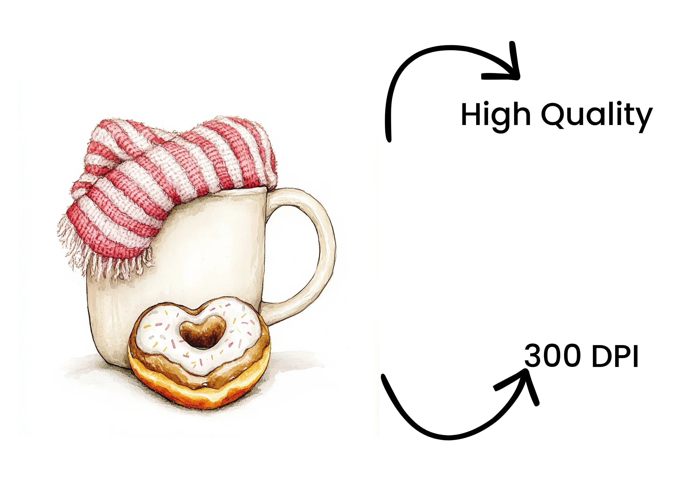 Cozy Winter Donut Clipart Bundle