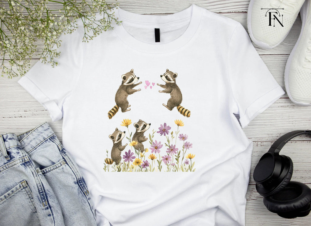 Raccoons and Wildflowers Clipart Bundle