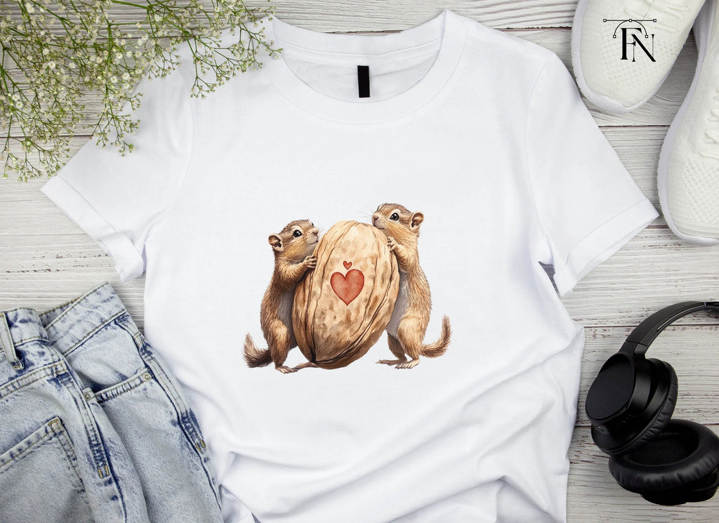 Chipmunk Couple Heart Nut Clipart Bundle