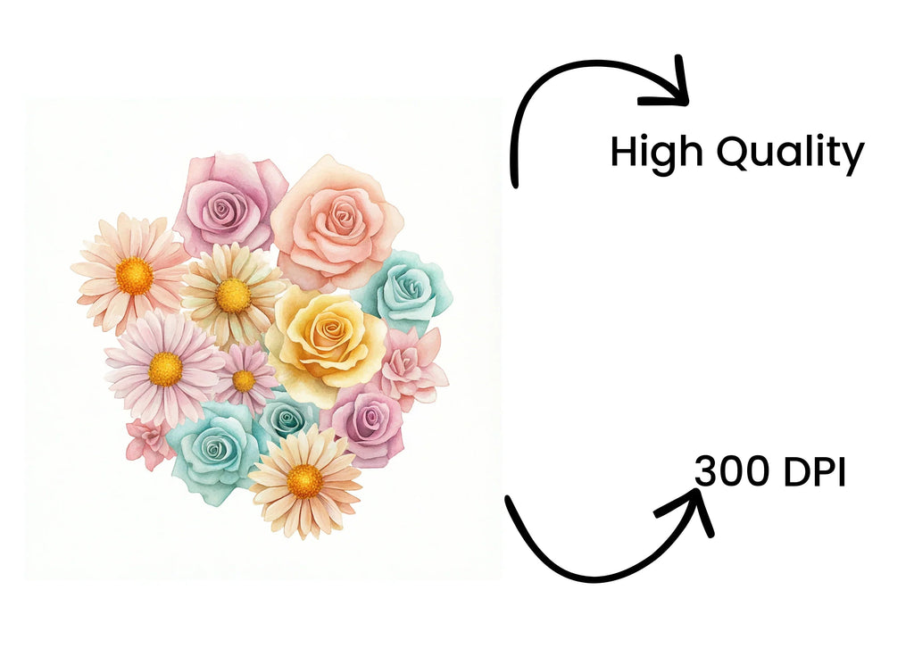 Pastel Floral Bouquets Clipart Bundle
