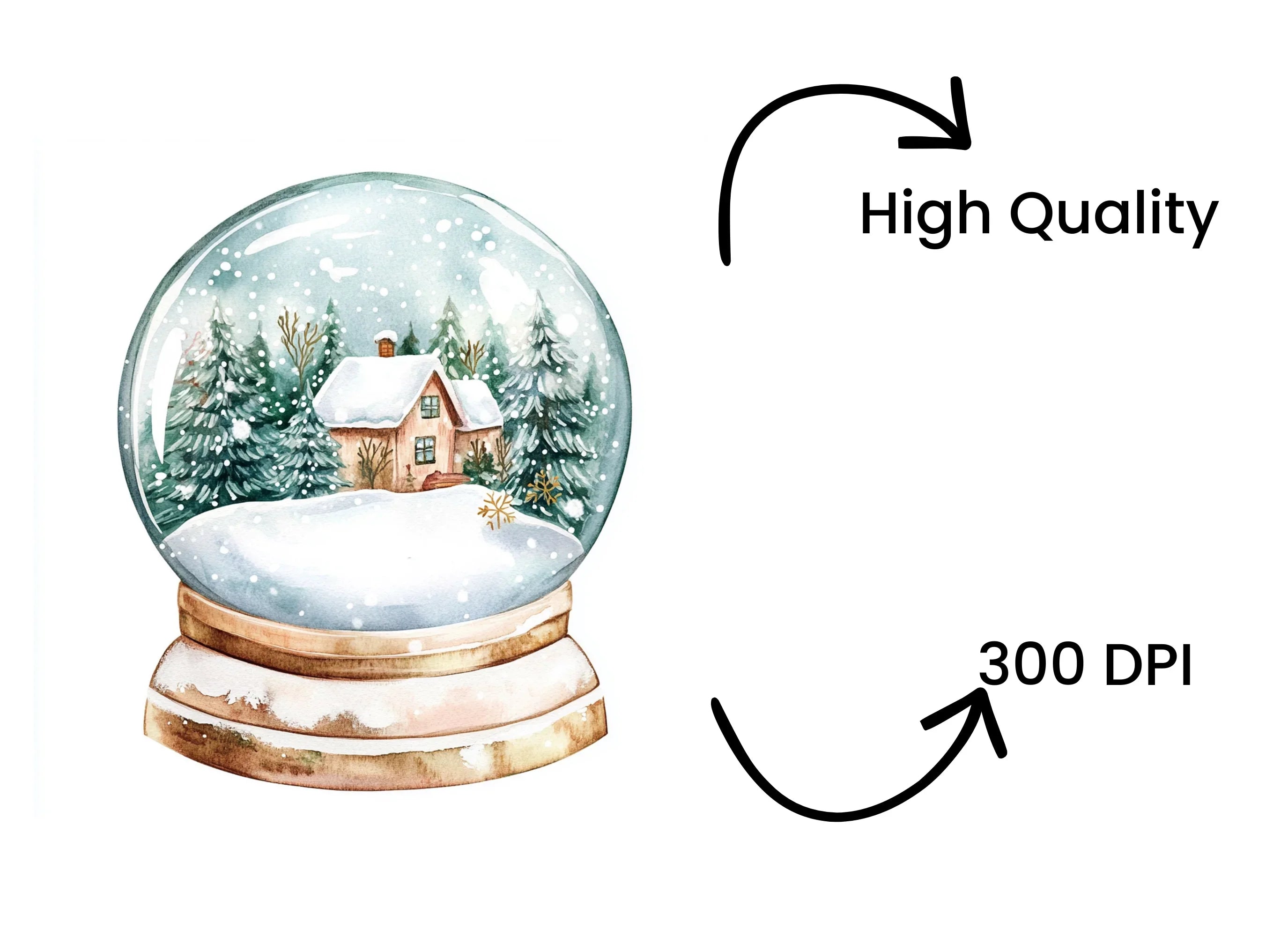 Winter Snow Globe Clipart Bundle