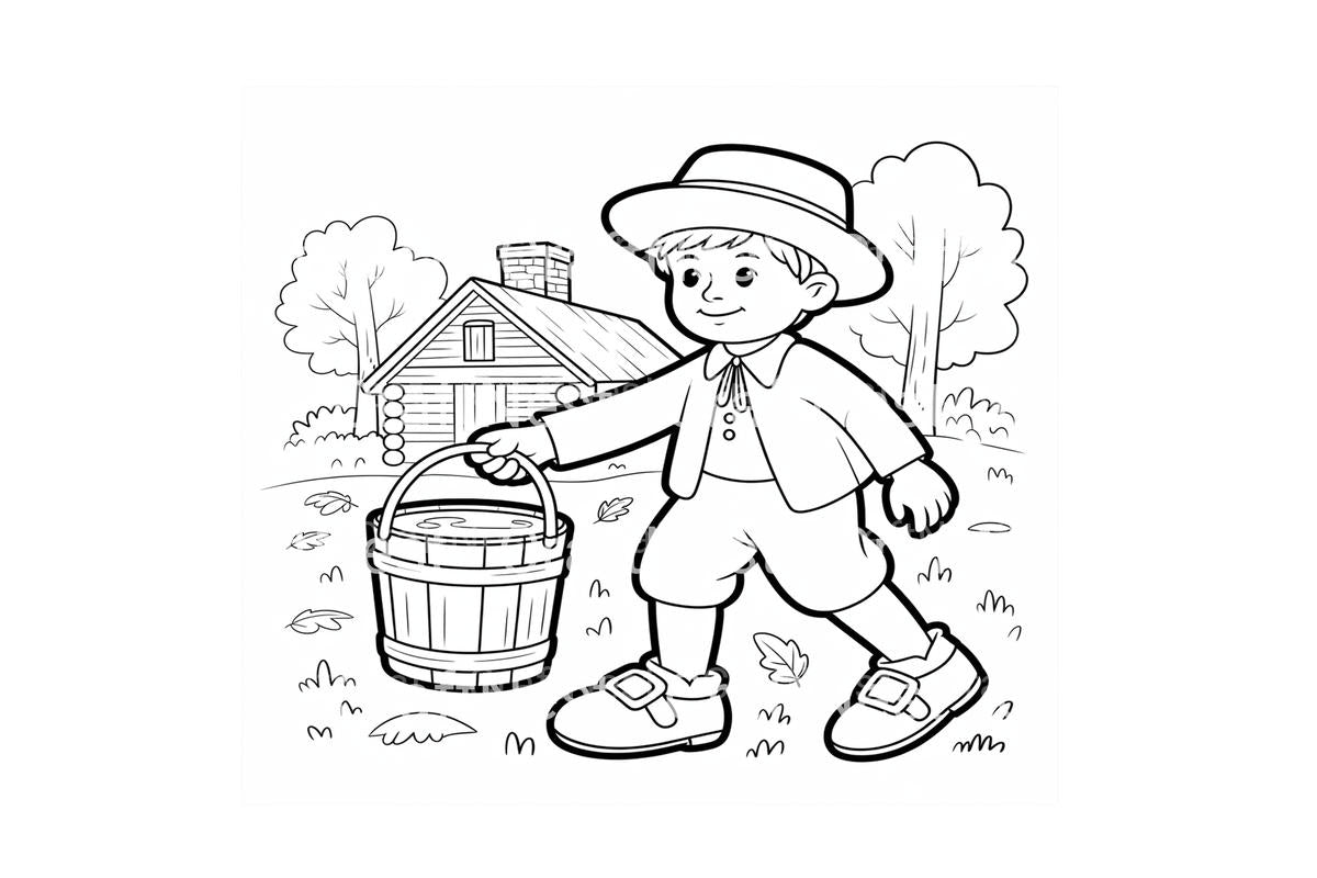 Pilgrims and Native Americans Coloring Books