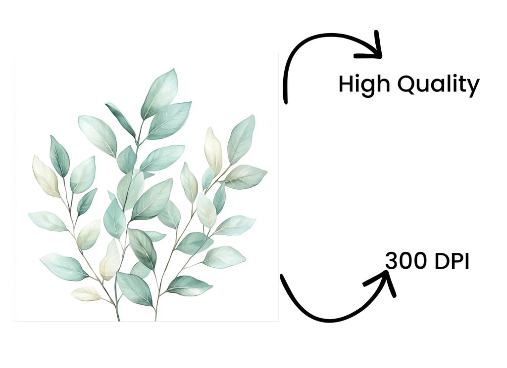 Eucalyptus and Sage Green Leaf Clipart Bundle