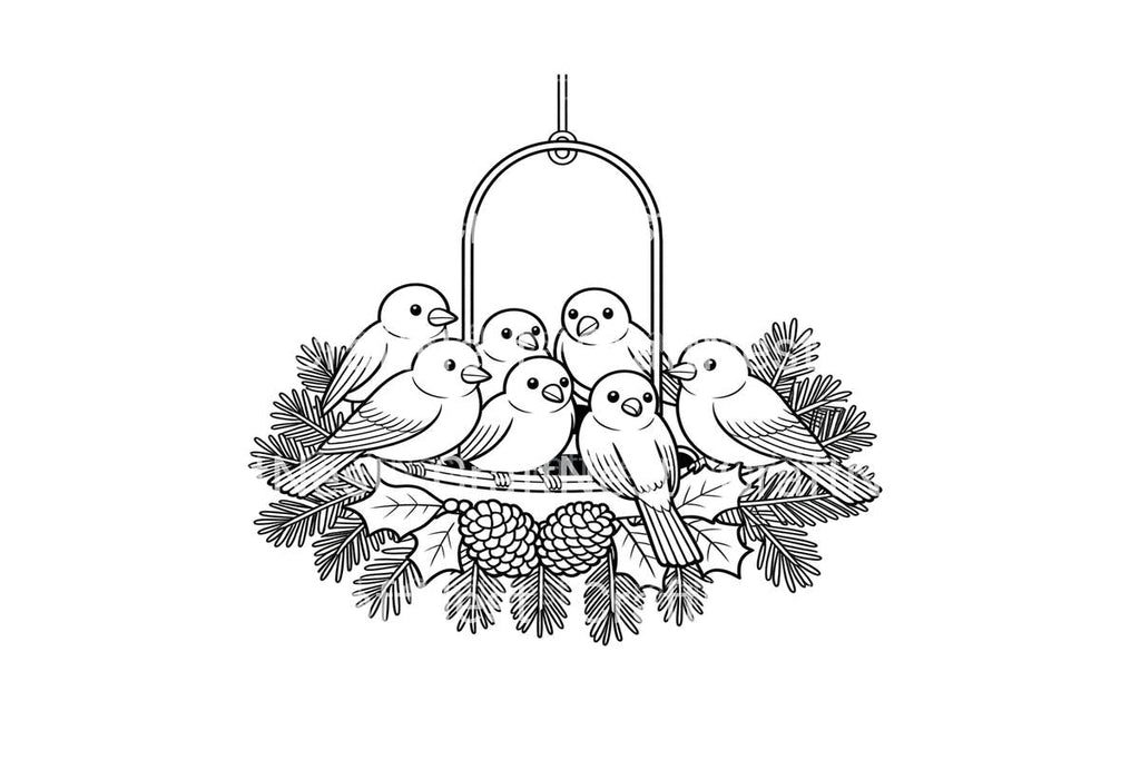 Winter Birds Feeder Coloring Books