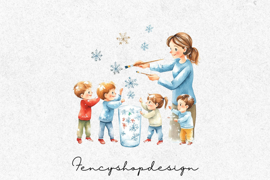 Family Holiday Crafts Clipart Bundle
