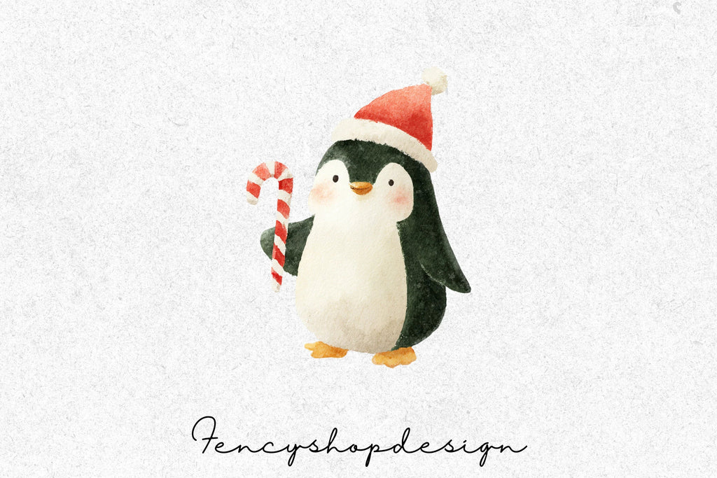 Adorable Christmas Penguin Family Clipart Bundle