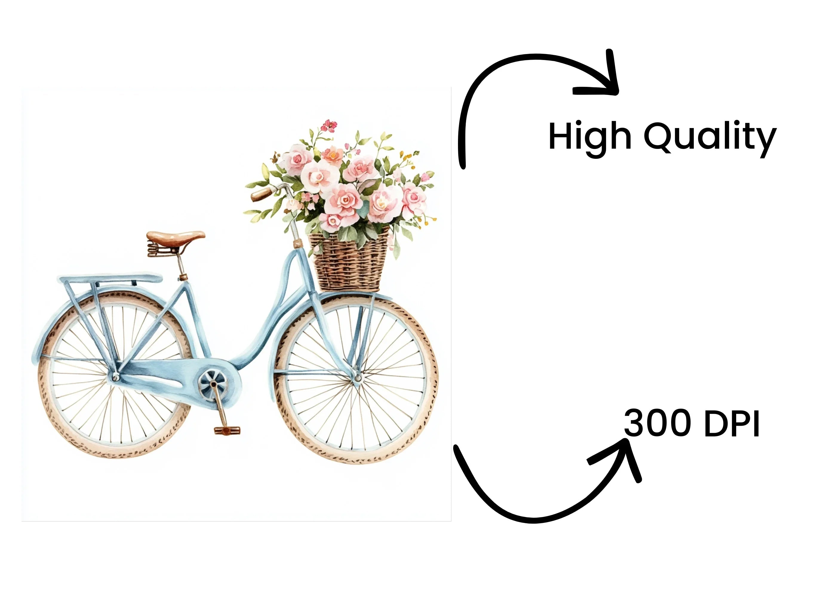Bicycle with Flowers Clipart Bundle