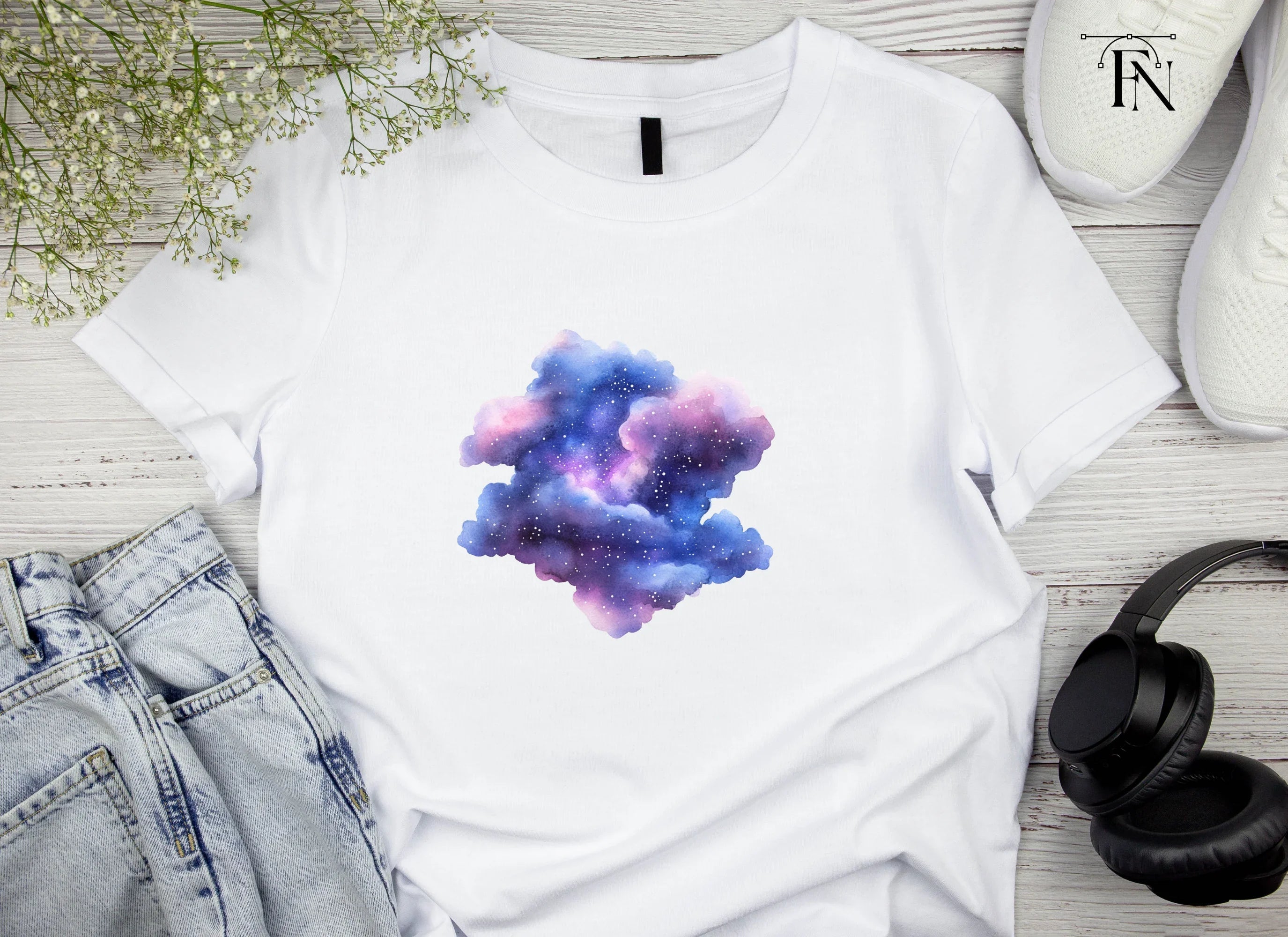 Mystical Galaxy Cloud Clipart Bundle