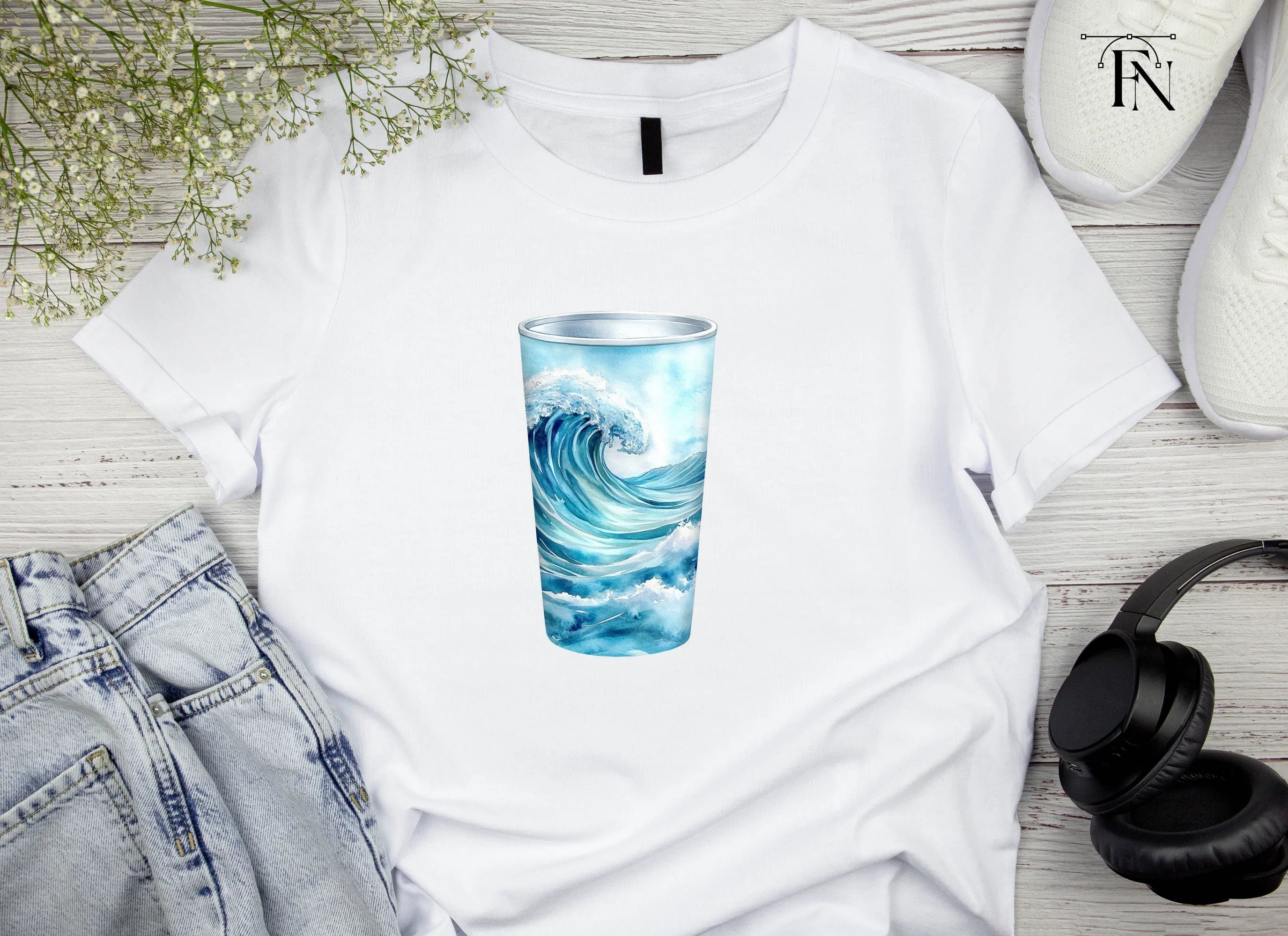 Ocean Wave Tumbler Clipart Bundle