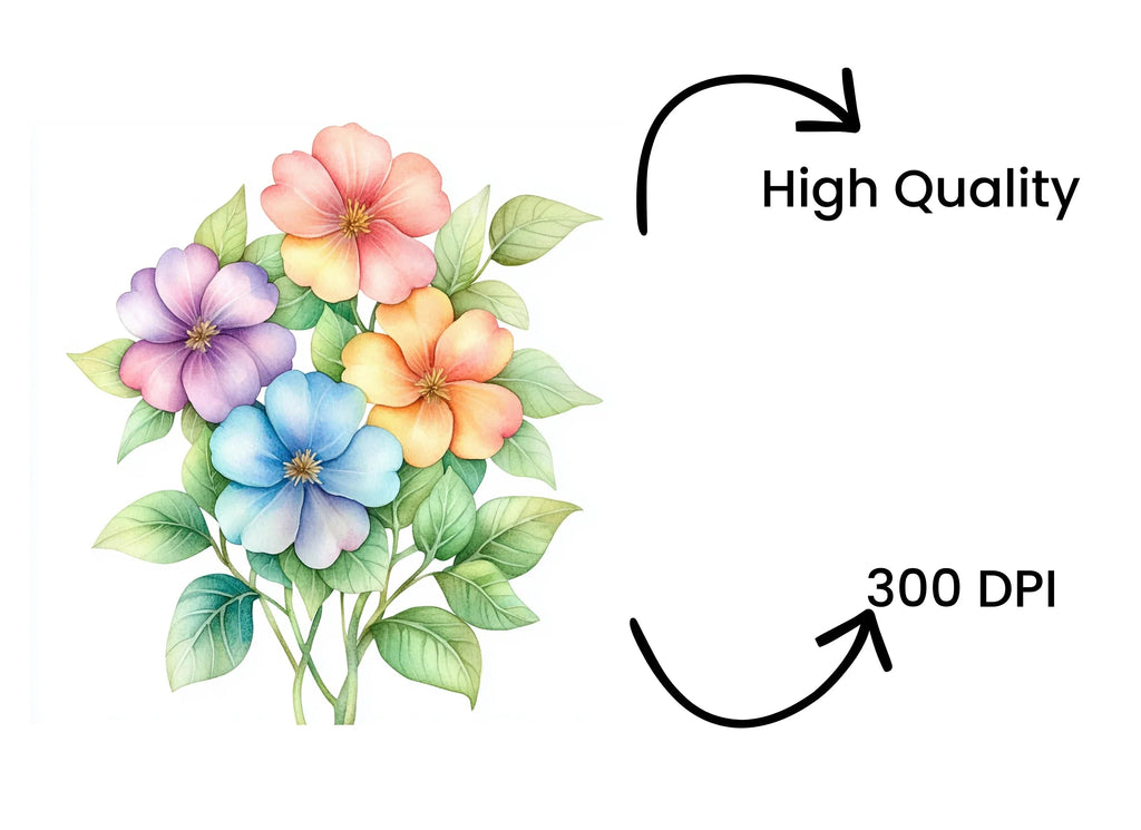 Vibrant Pastel Flower Bouquets Clipart Bundle