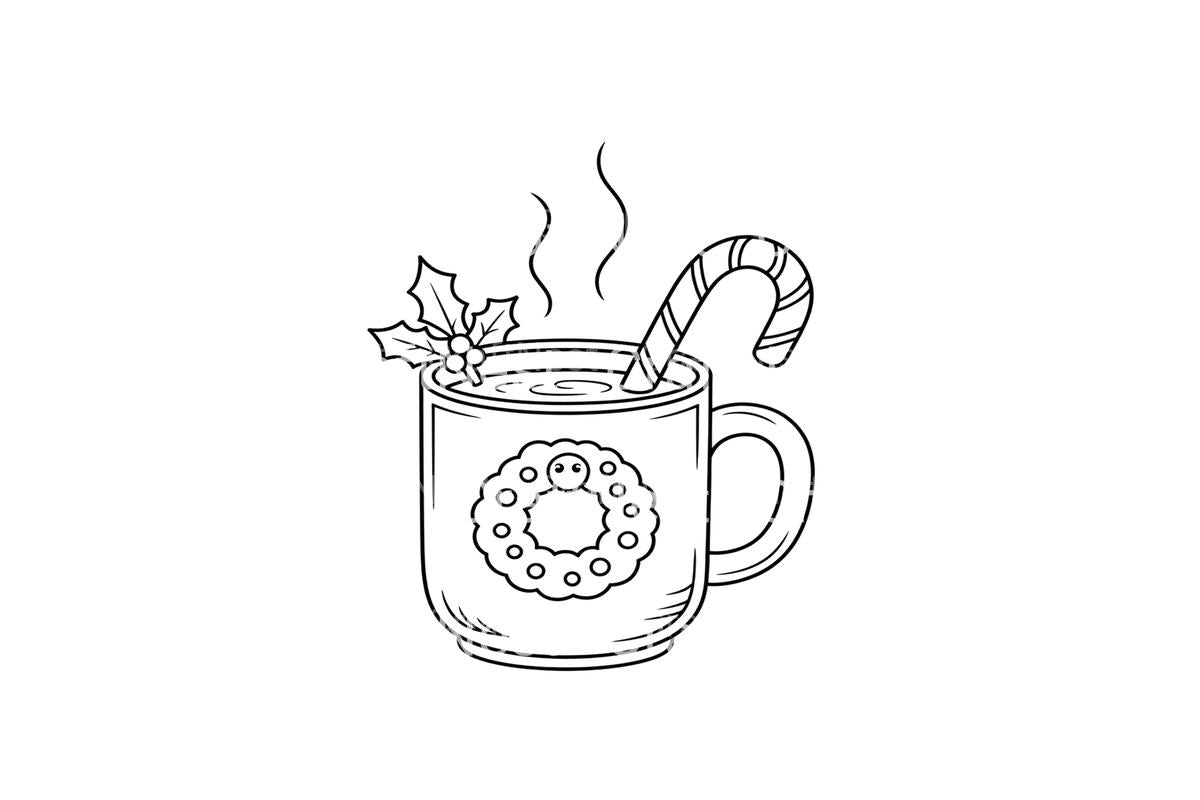 Hot Chocolate Christmas Mugs Coloring Books