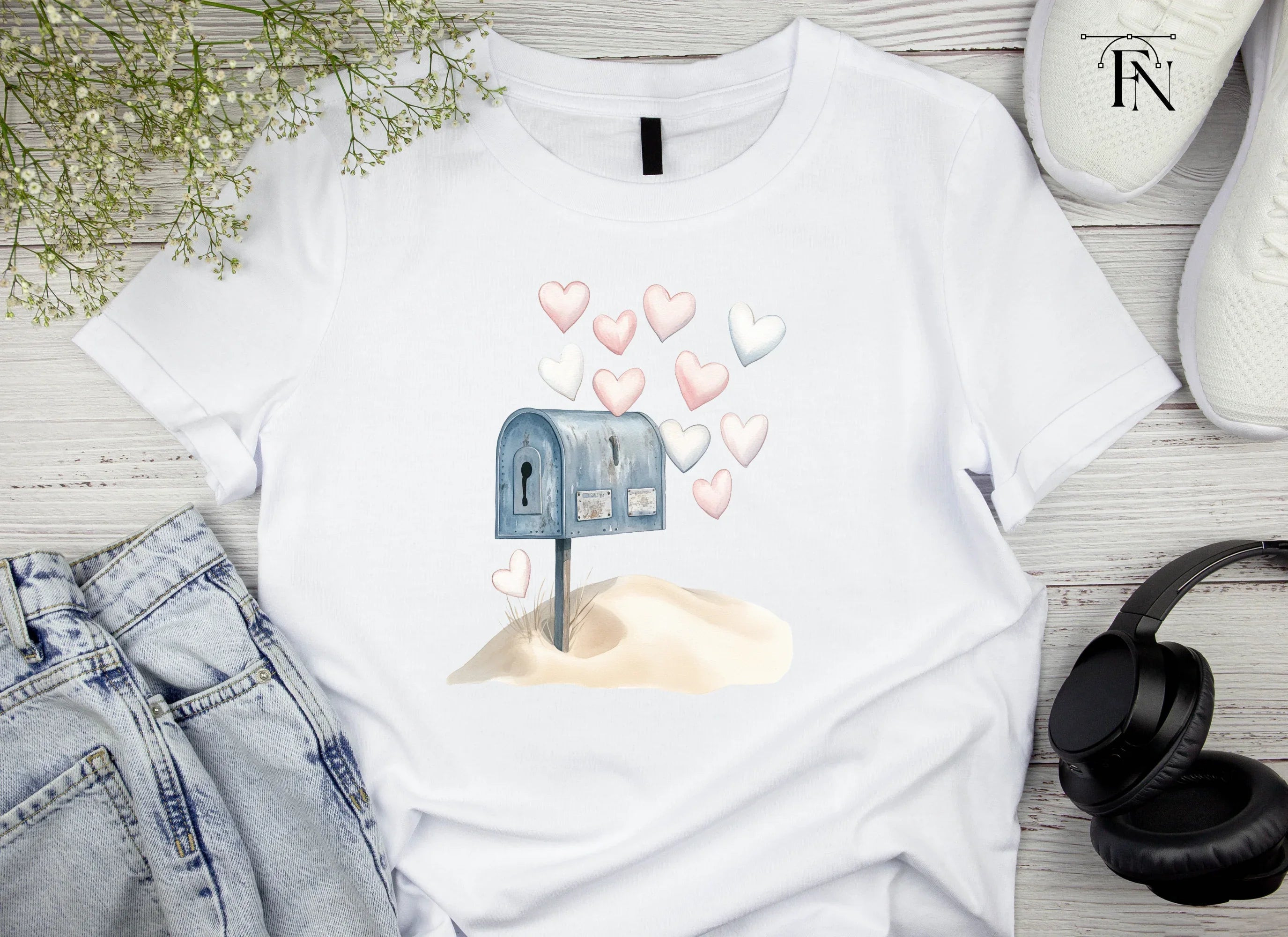 Love Mailbox with Hearts Clipart Bundle
