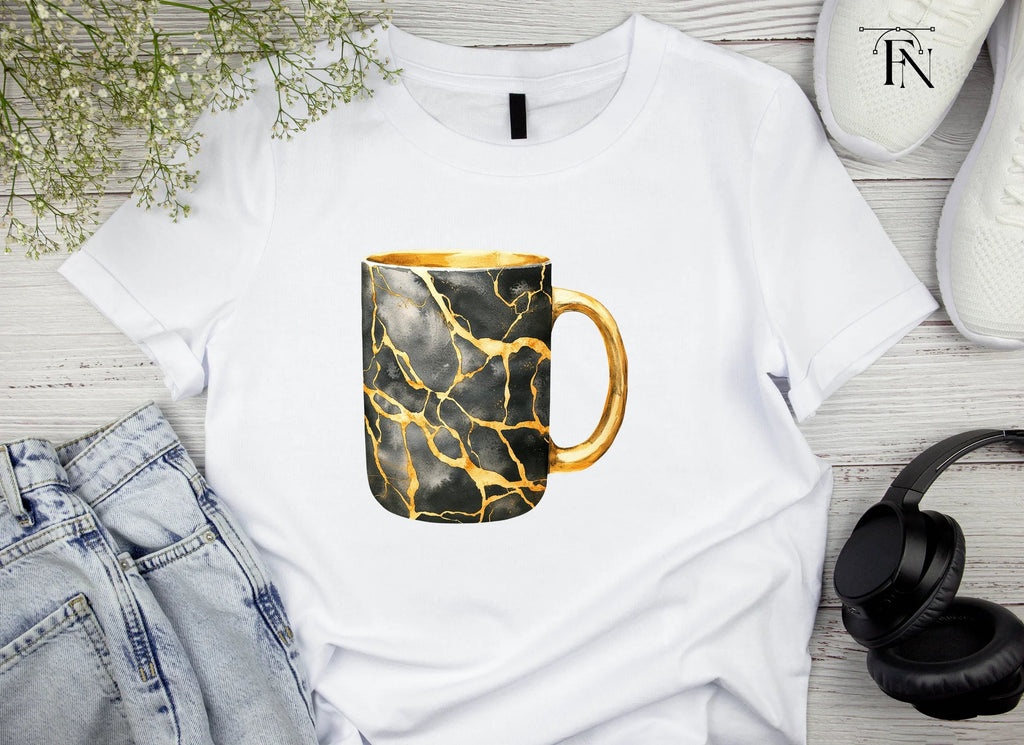 Kintsugi Gold Cracked Black Clipart Bundle