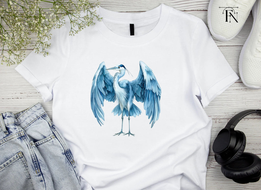 Graceful Heron Open Wings Clipart Bundle