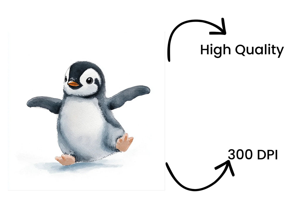 Cute Baby Penguin Clipart Bundle