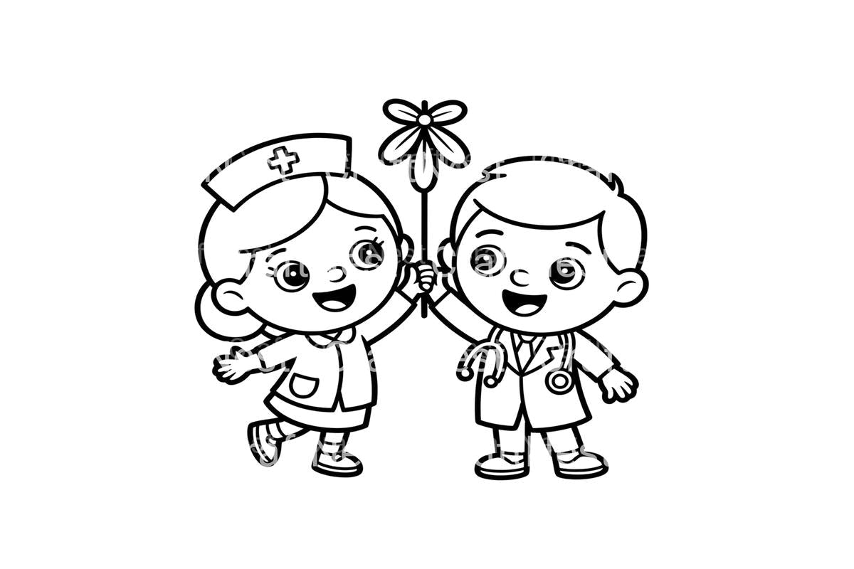 Doctor and Nurse Kids Coloring Books