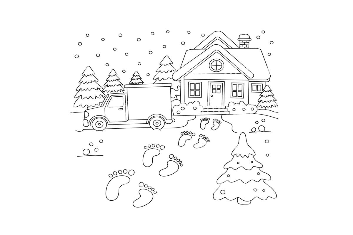 Winter Delivery Truck Coloring Books