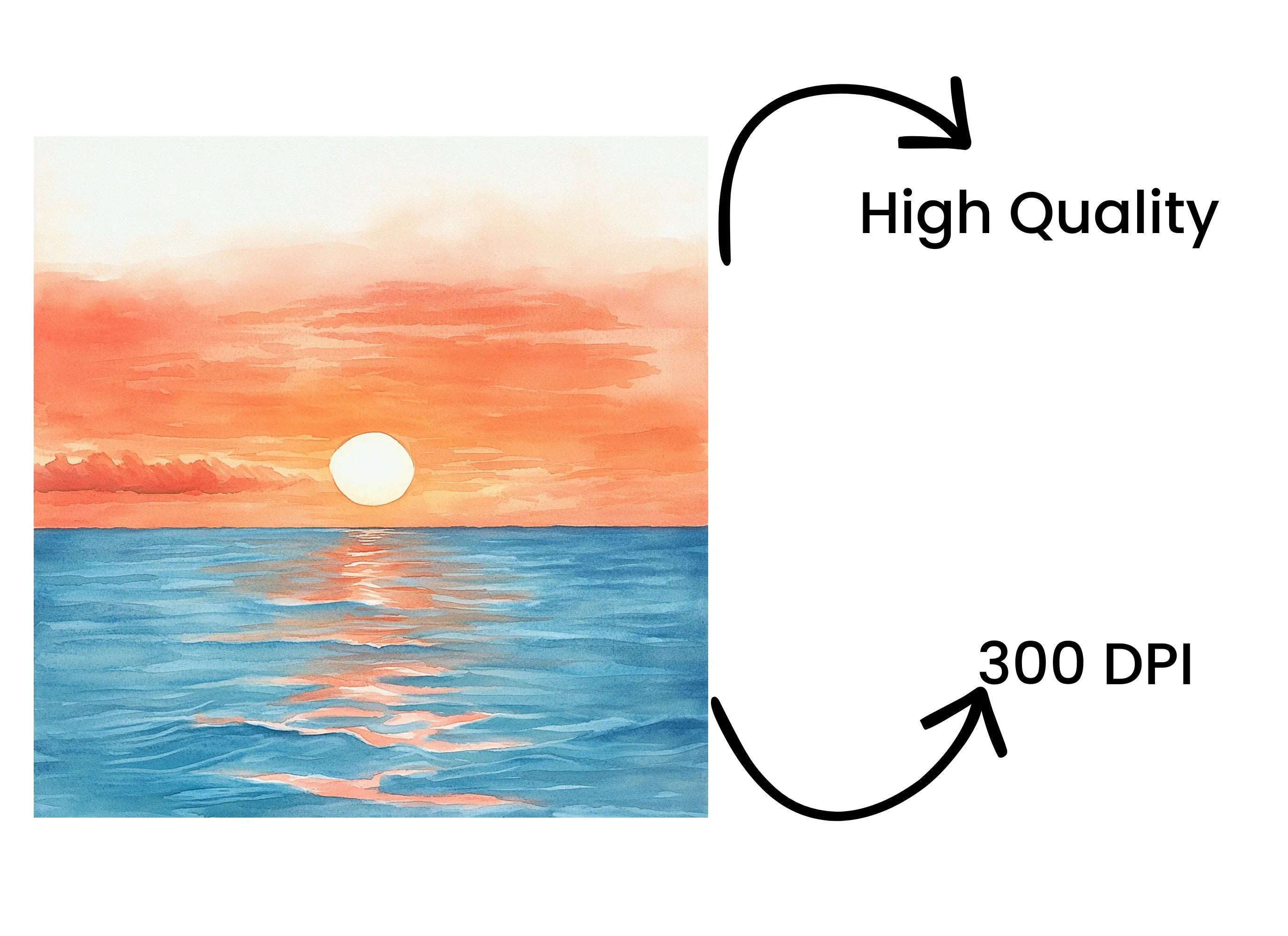 Vibrant Sunset Over Ocean Clipart Bundle
