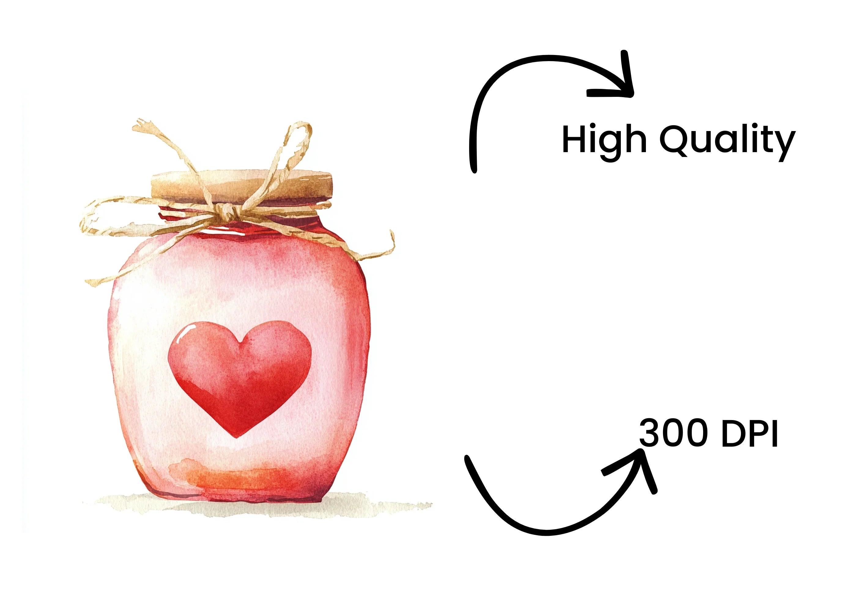 Sweet Heart Jars Clipart Bundle