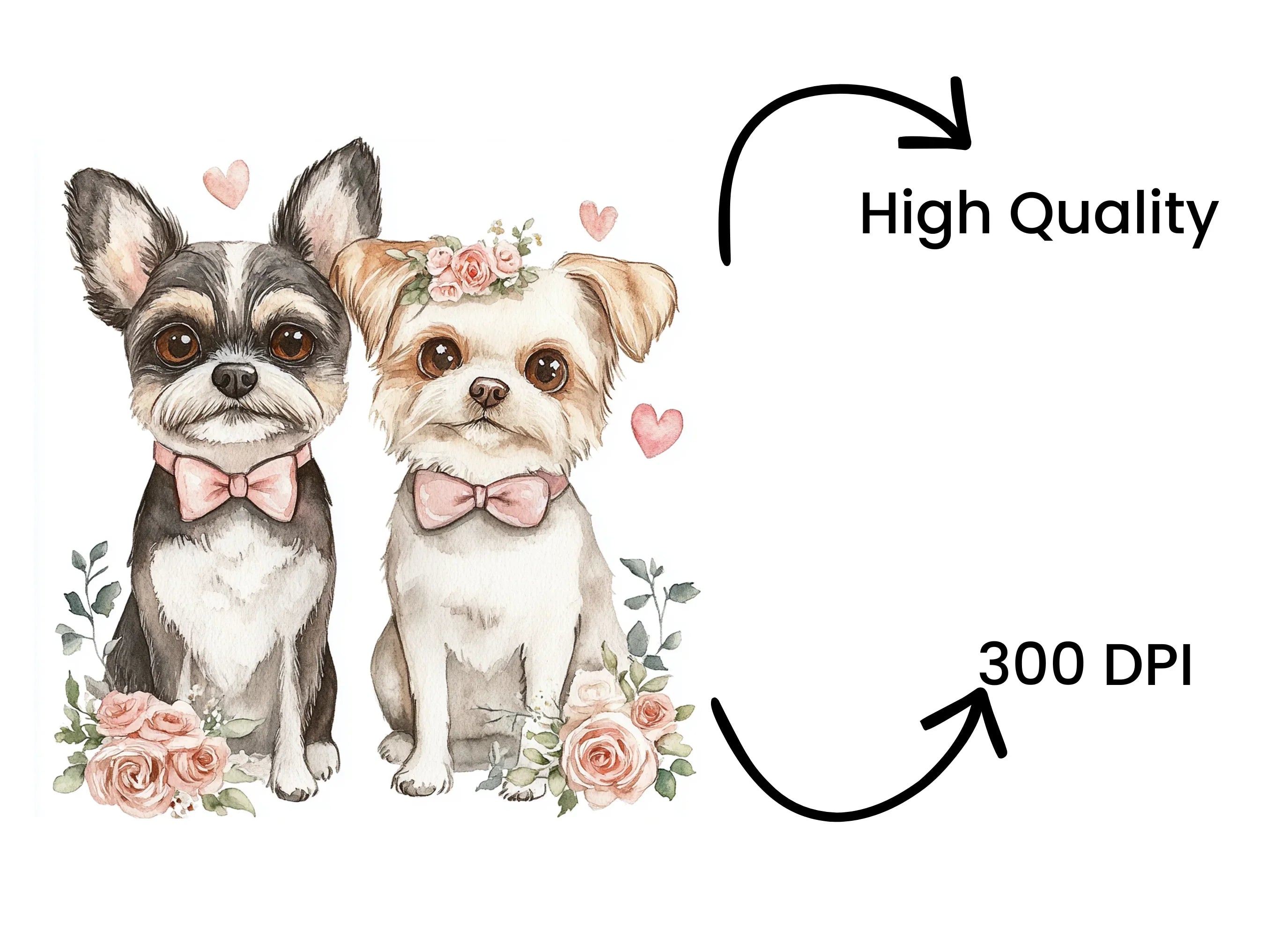 Adorable Dog Couples Clipart Bundle