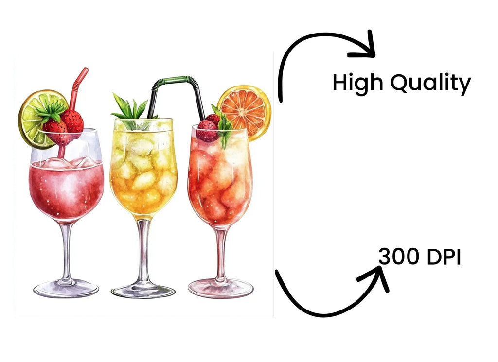 Summer Cocktail Clipart Bundle