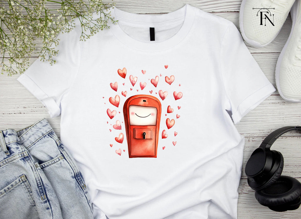 Cute Red Mailbox with Floating Hearts Clipart Bundle