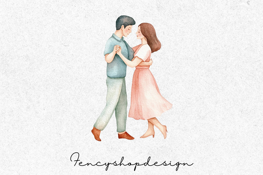 Romantic Dancing Couples Clipart Bundle