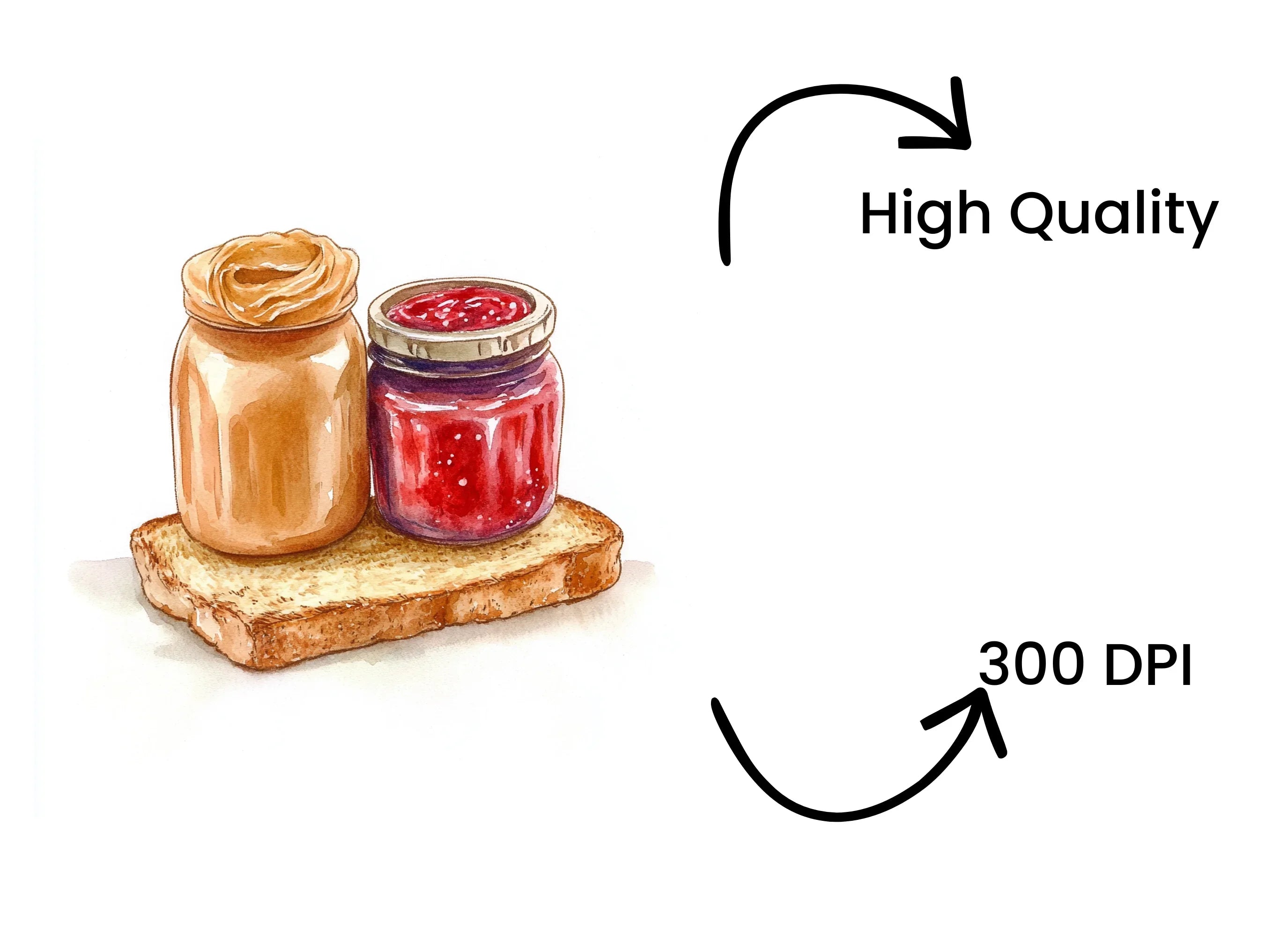 Peanut Butter and Jelly Toast Clipart Bundle