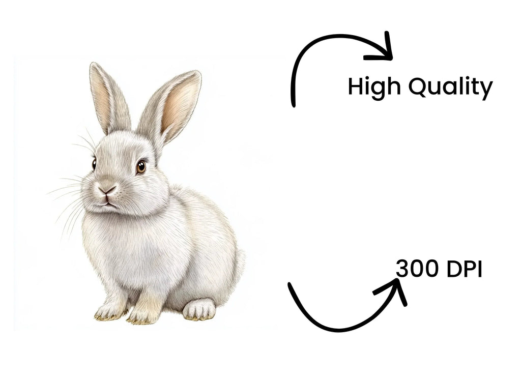 White Bunny Rabbit Clipart Bundle