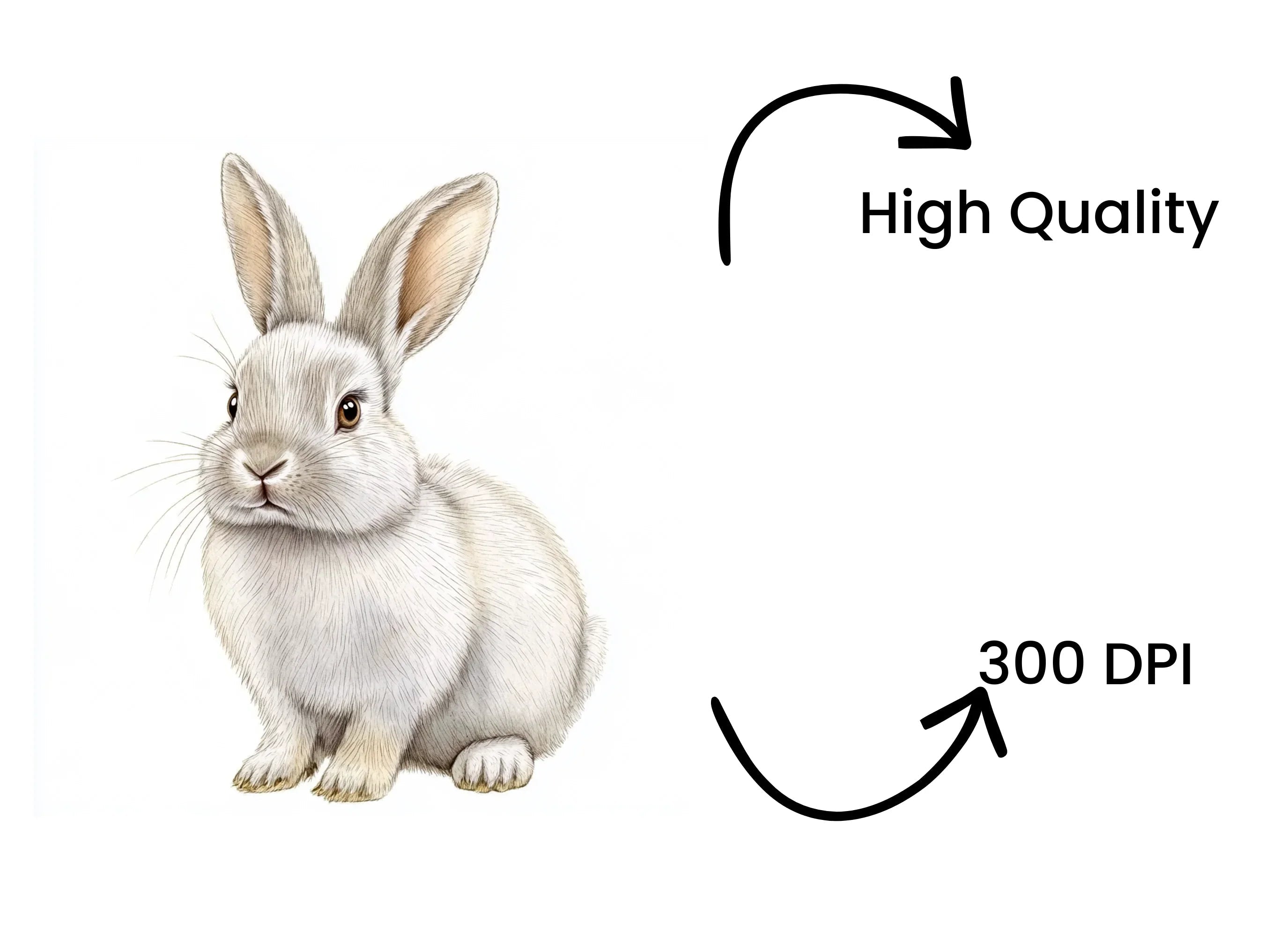 White Bunny Rabbit Clipart Bundle