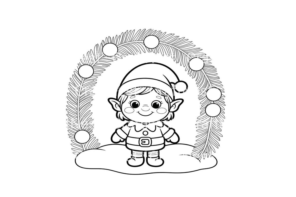 Cute Christmas Elf Coloring Books Coloring Books