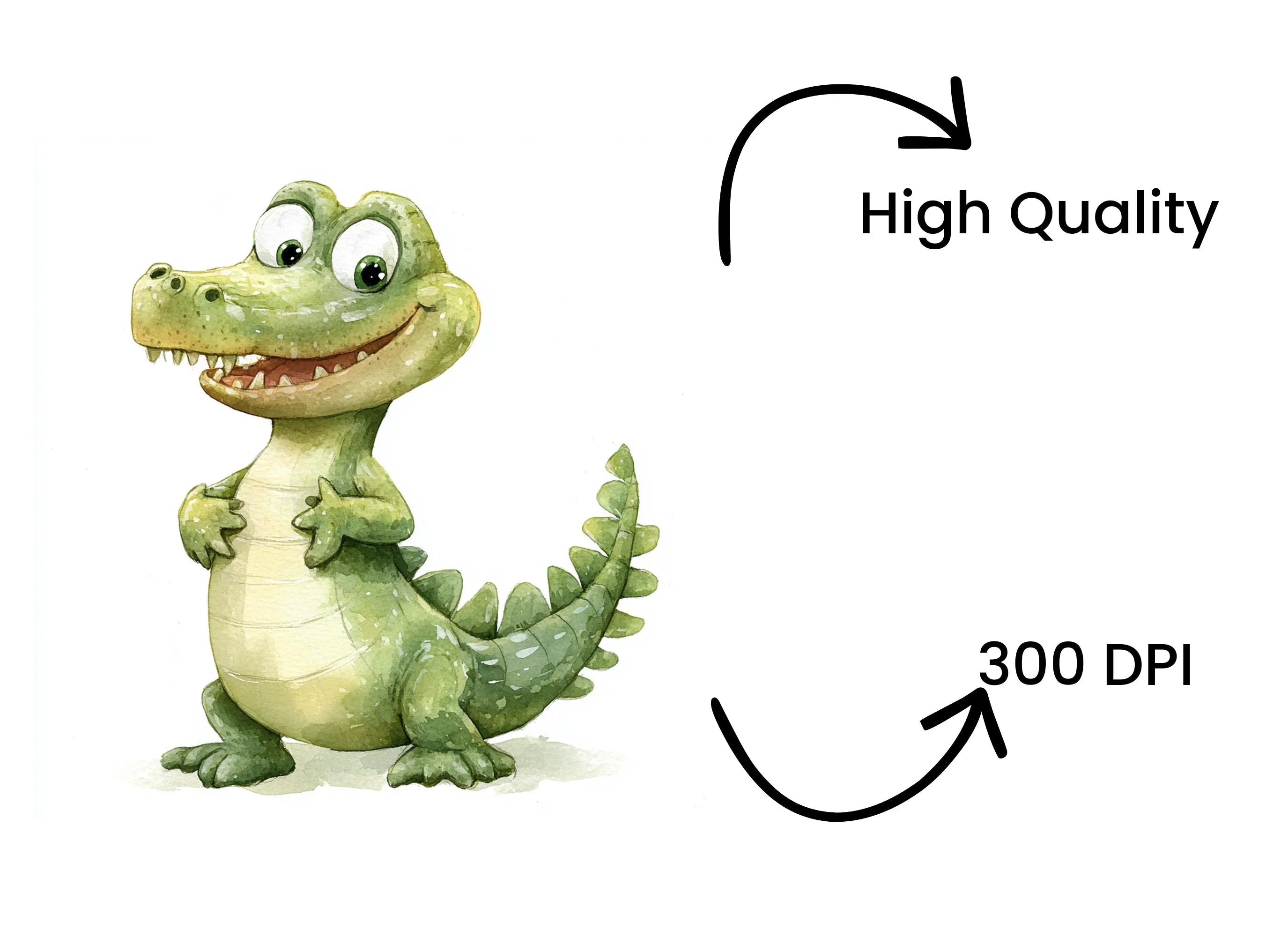 Cute Alligator Clipart Bundle