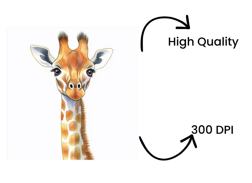 Cute Giraffe Face Clipart Bundle