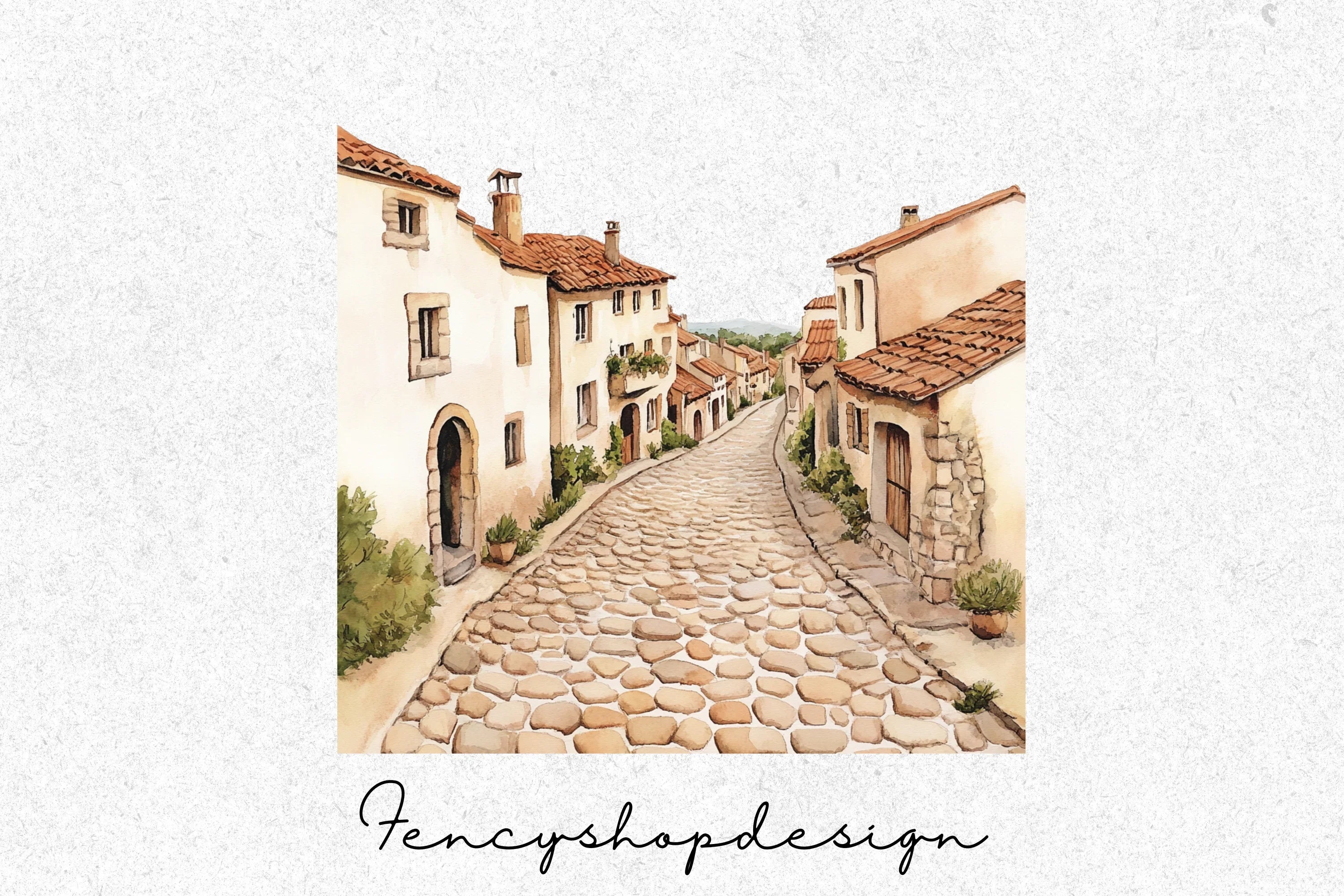 Charming Old World Cobblestone Path Clipart Bundle