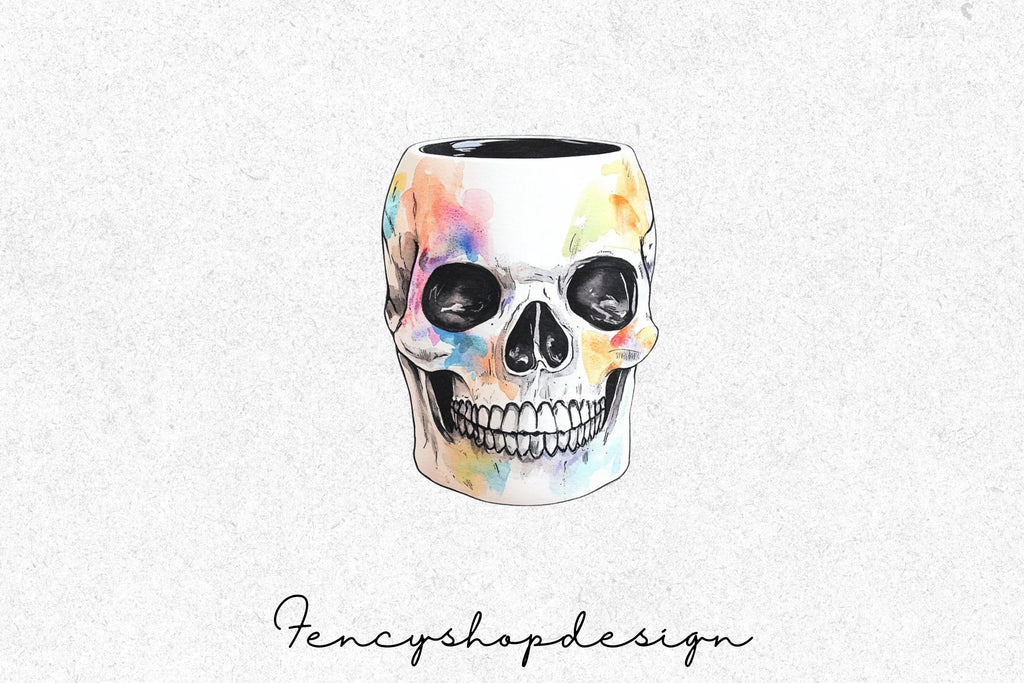 Vibrant Sugar Skull Clipart Bundle