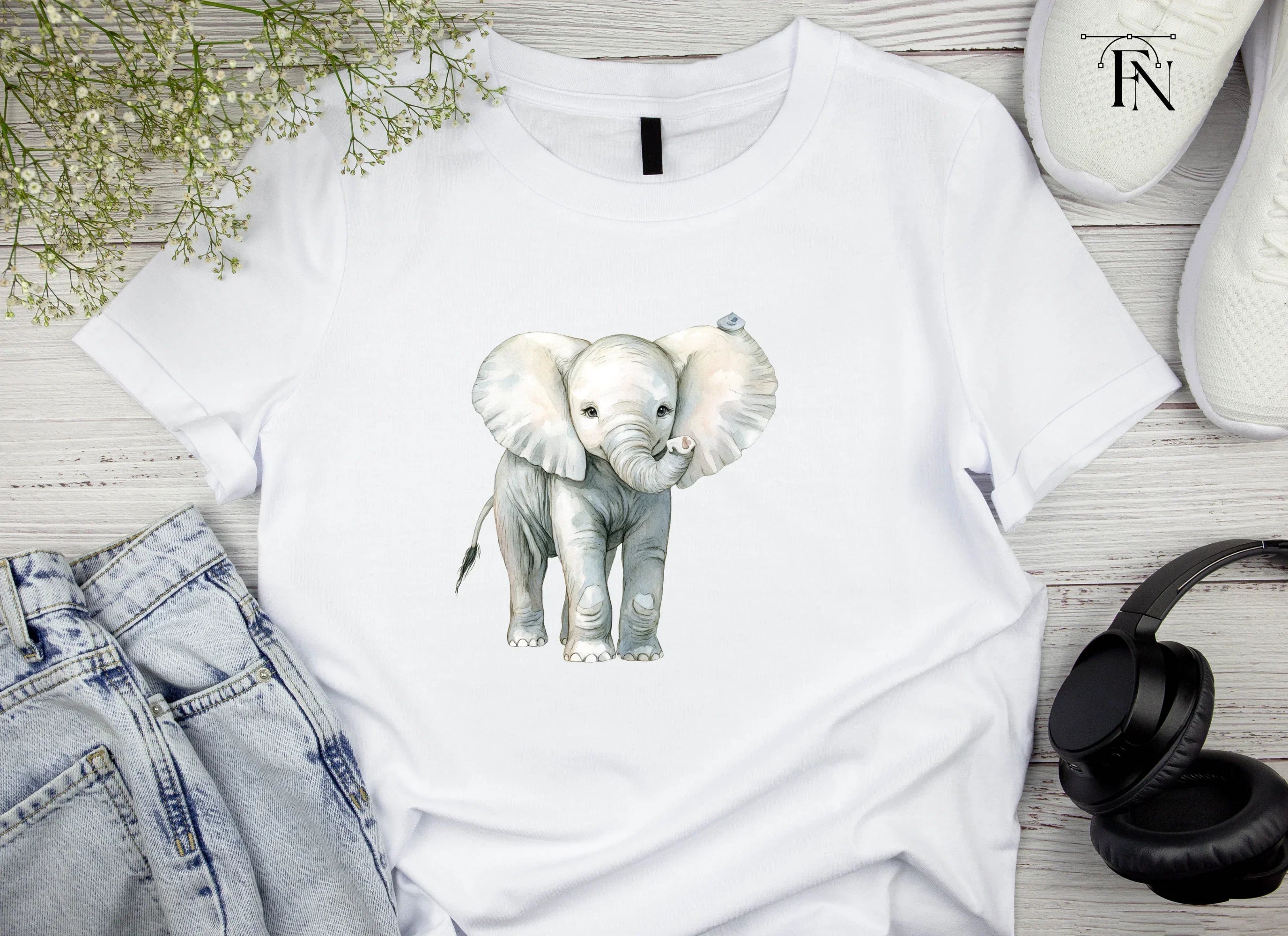 Cute Baby Elephant Clipart Bundle