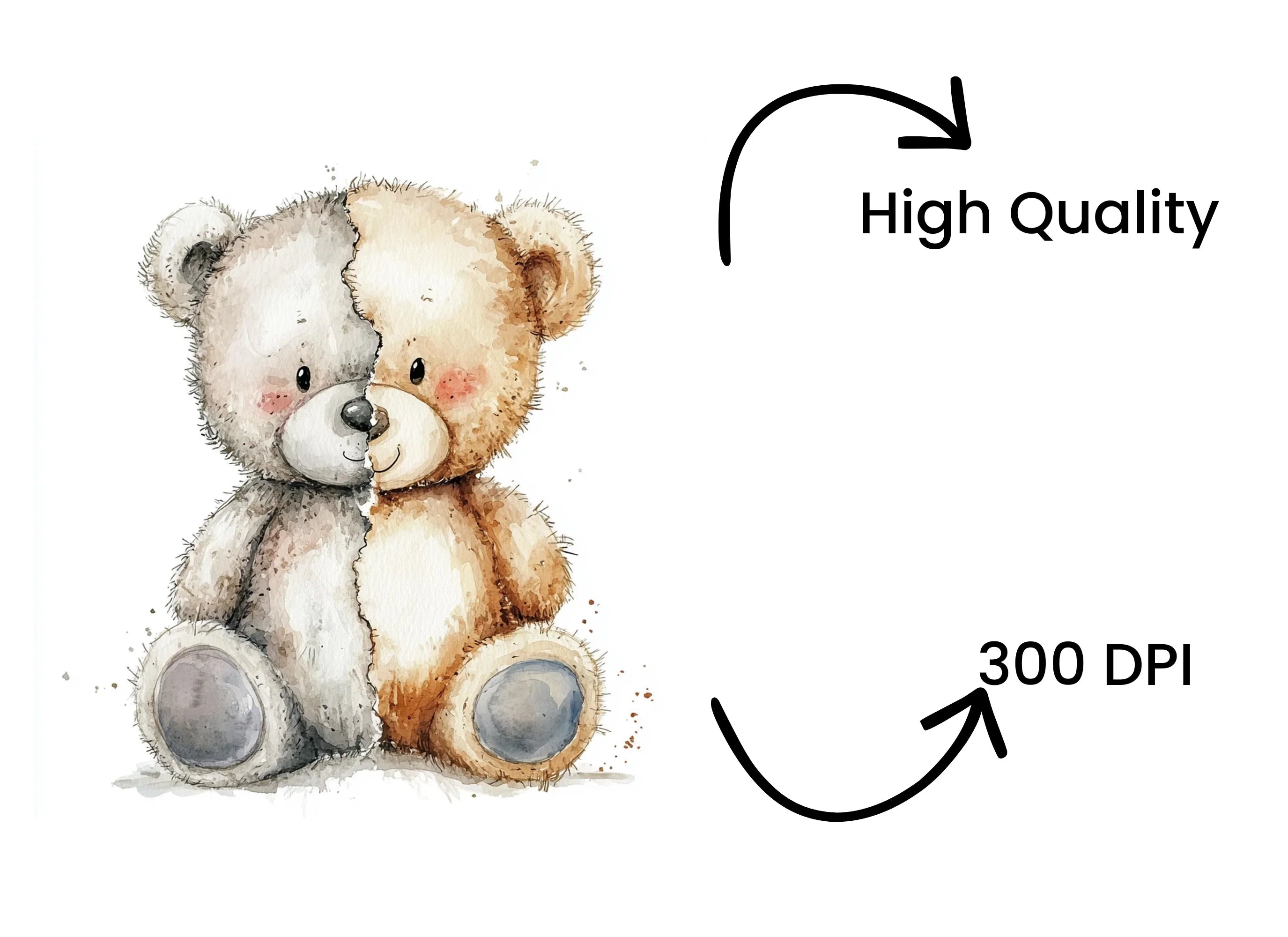 Cute Teddy Bear Clipart Bundle