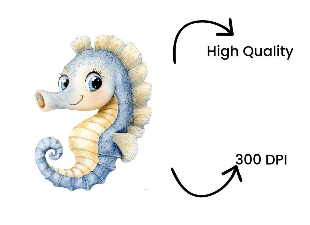 Cute Seahorse Clipart Bundle