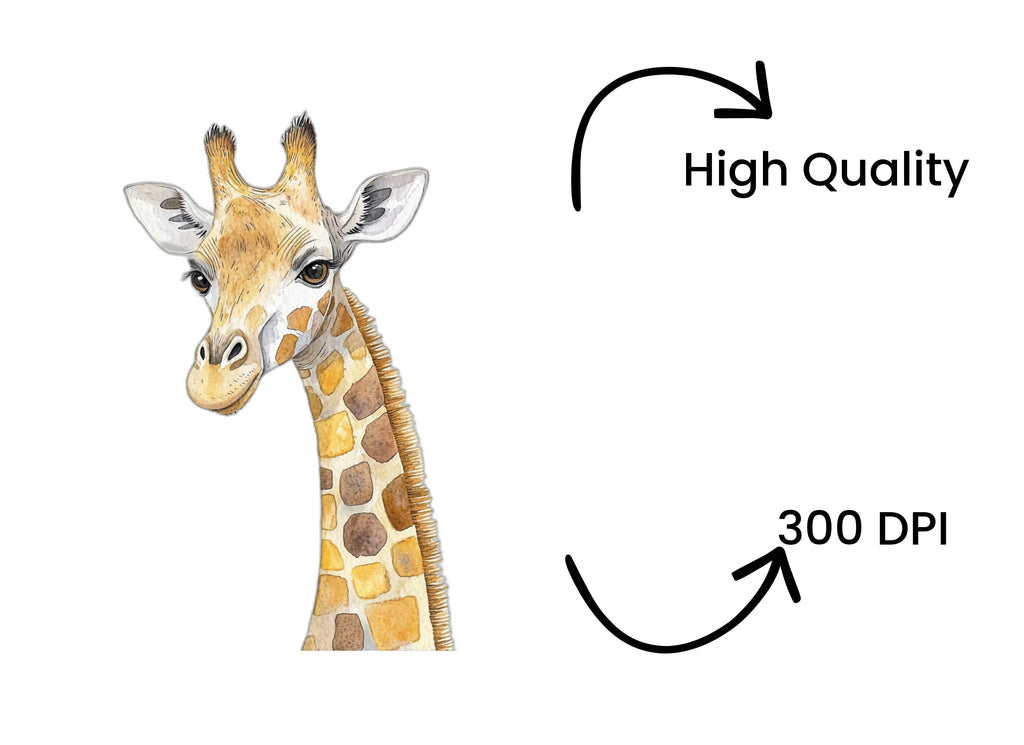 Cute Giraffe Head Clipart Bundle