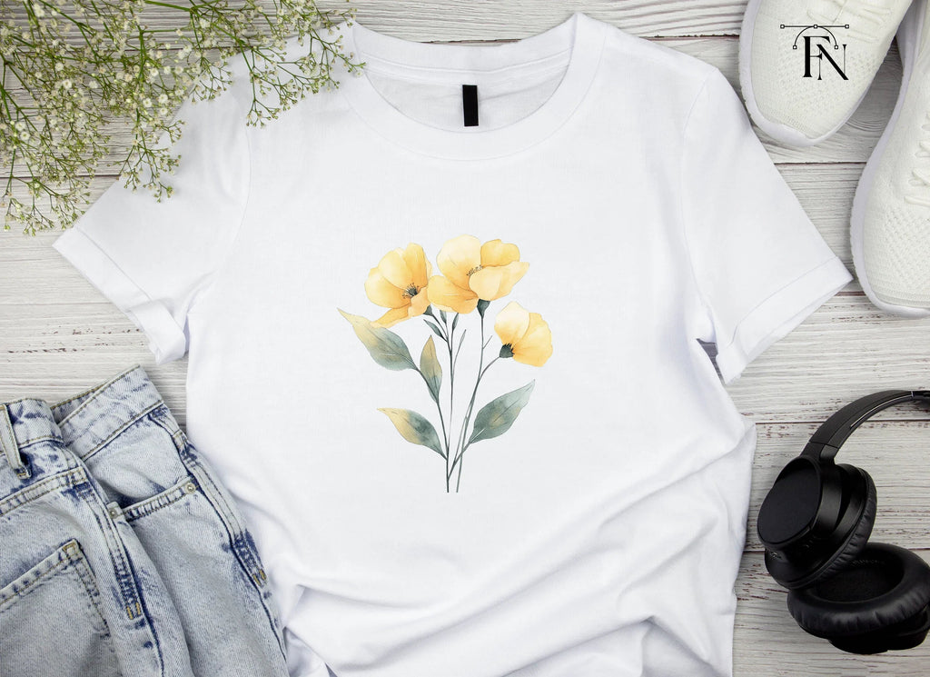 Elegant Yellow Poppies Clipart Bundle