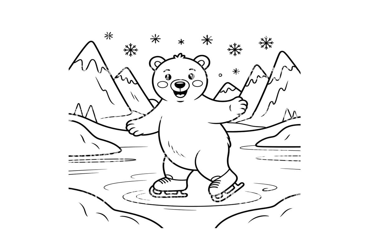 Polar Bear Ice Skating Coloring Books