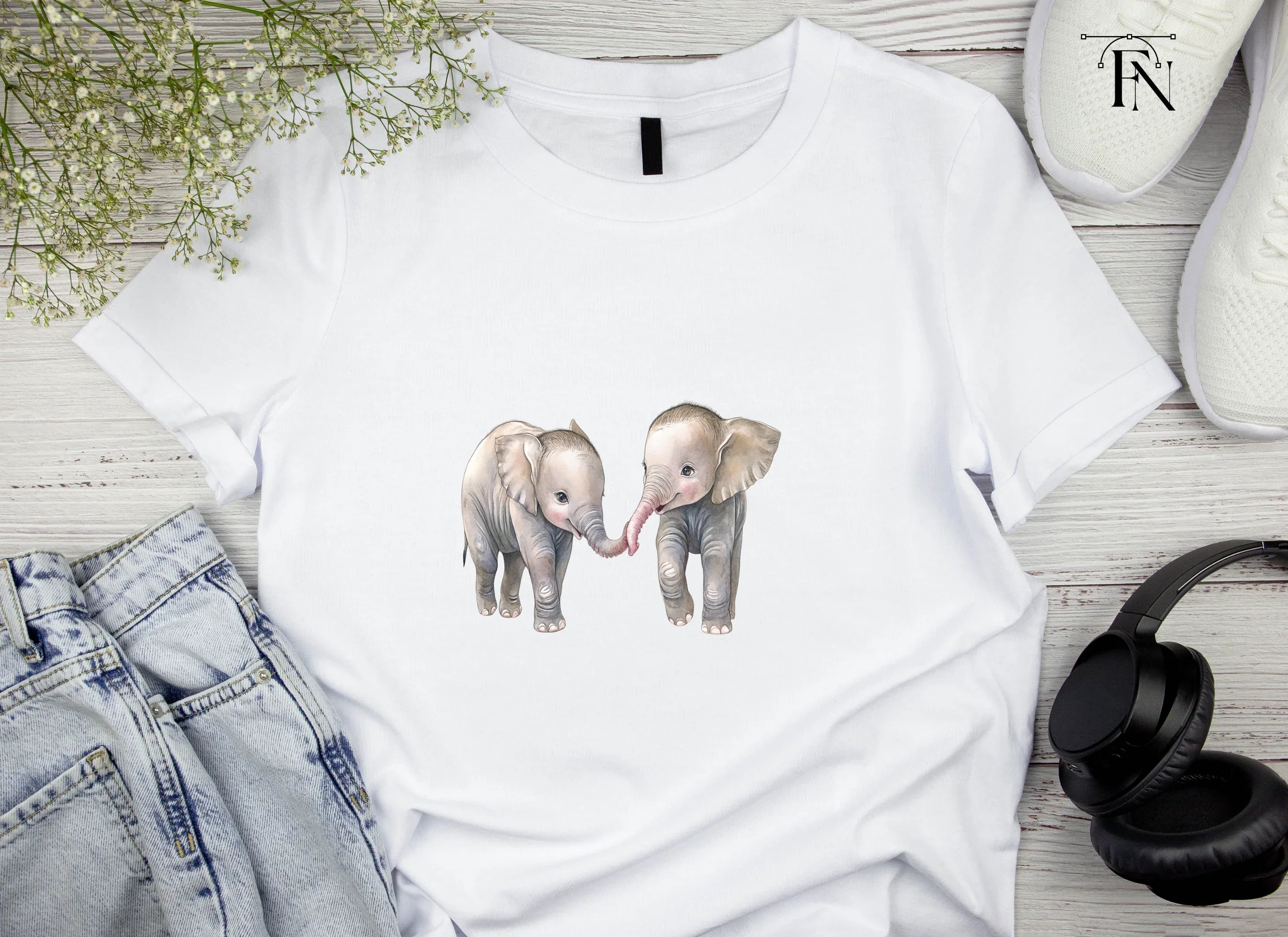 Adorable Baby Elephant Clipart Bundle