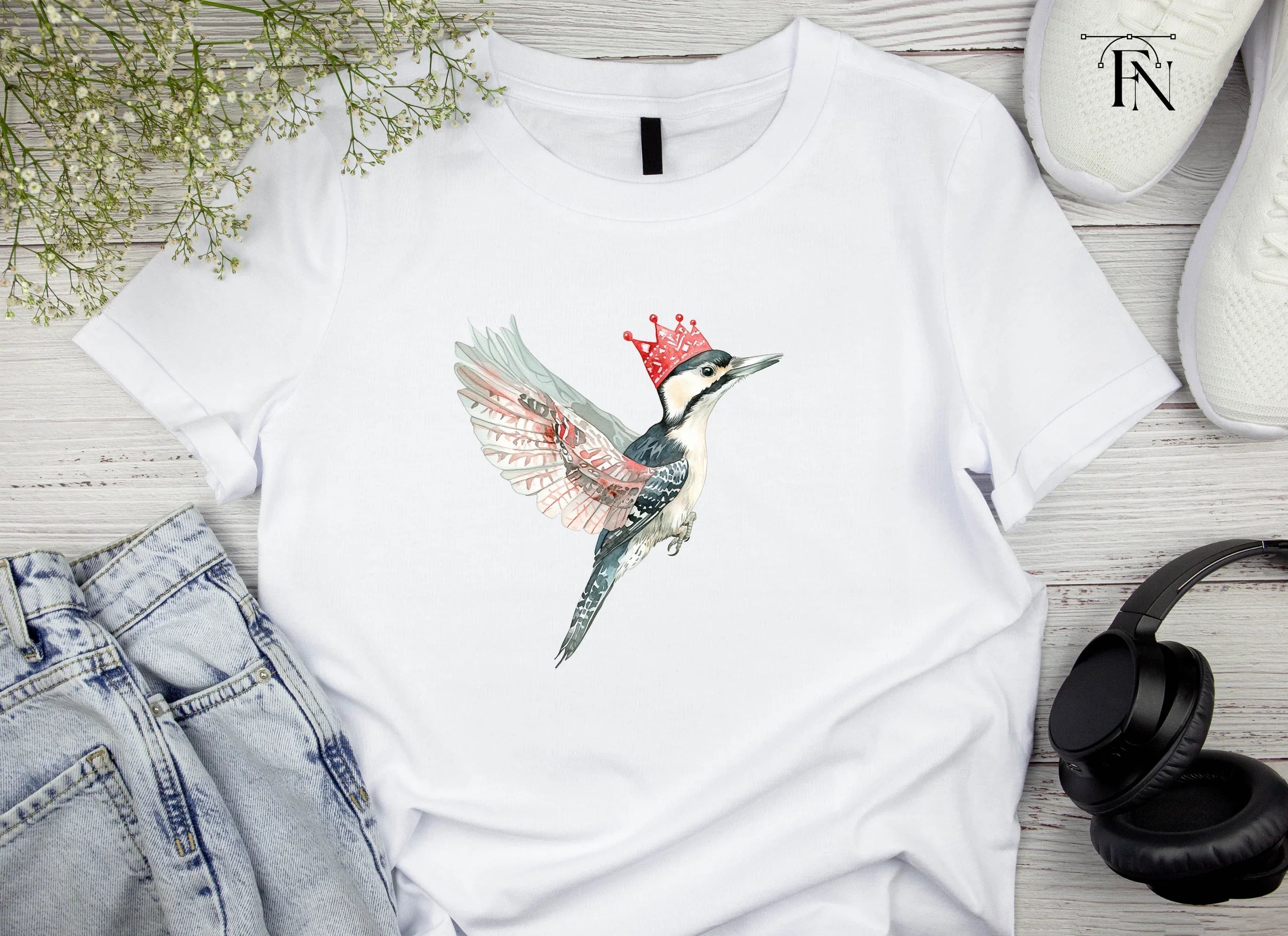 Woodpecker King Red Crown Clipart Bundle