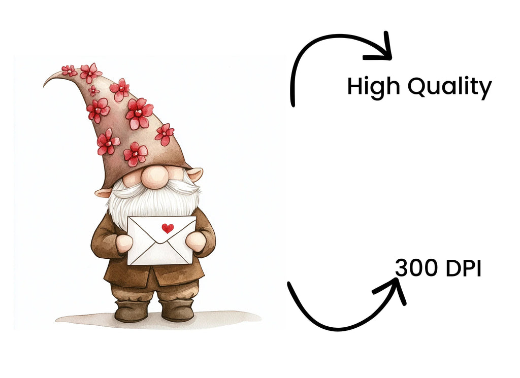 Valentine Gnomes Love Letters Clipart Bundle