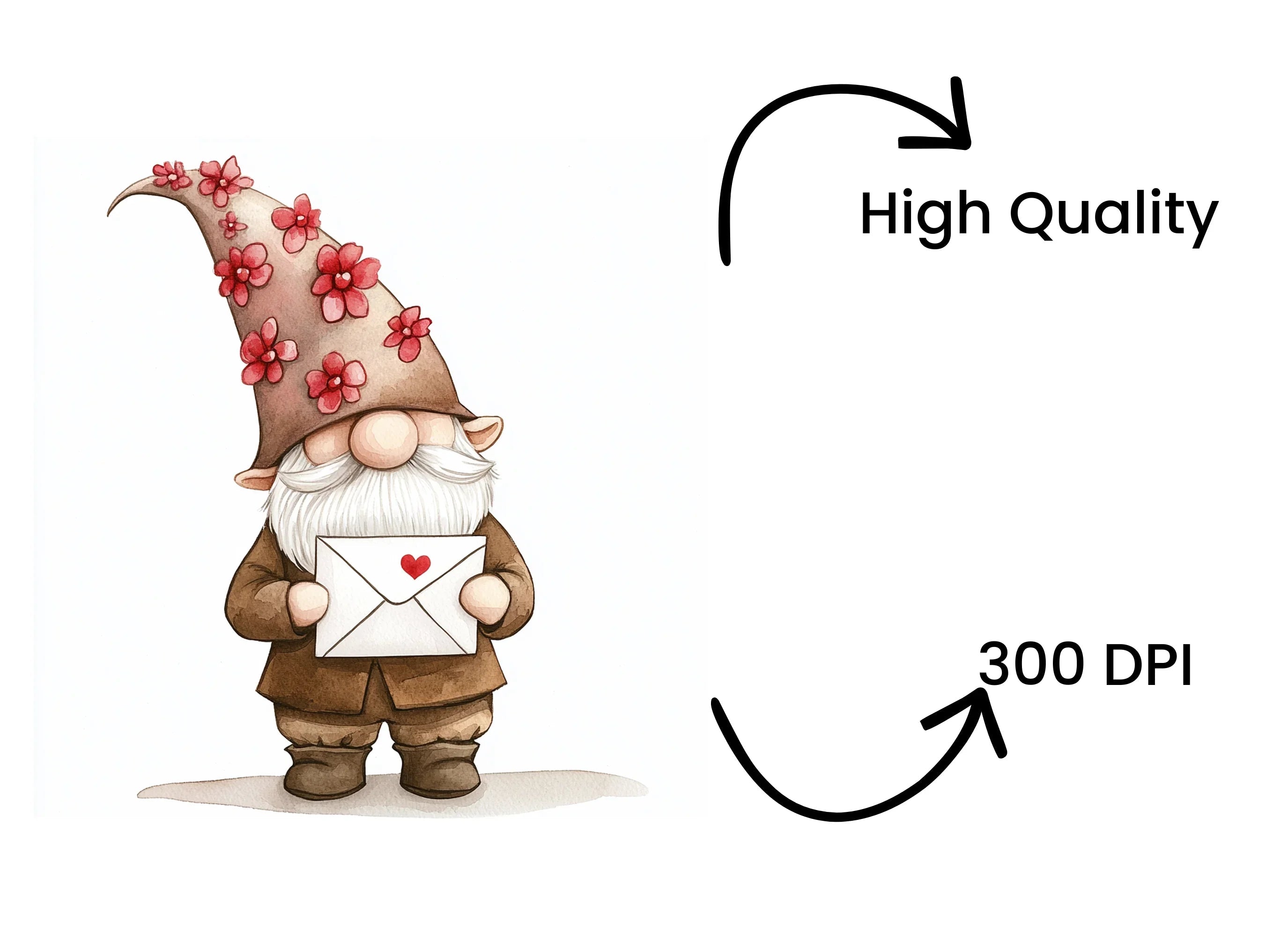 Valentine Gnomes Love Letters Clipart Bundle