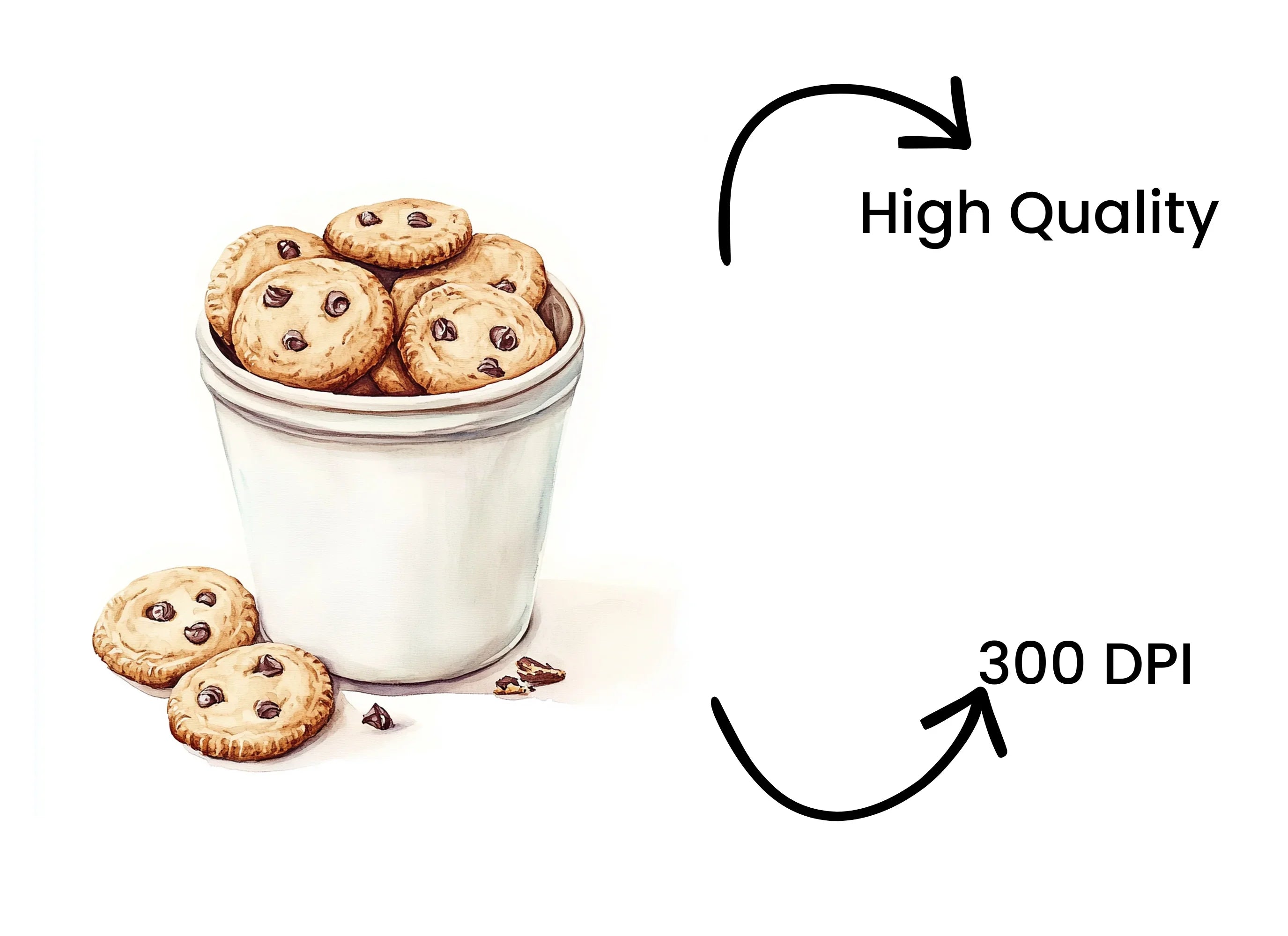 Delicious Chocolate Chip Cookies Clipart Bundle